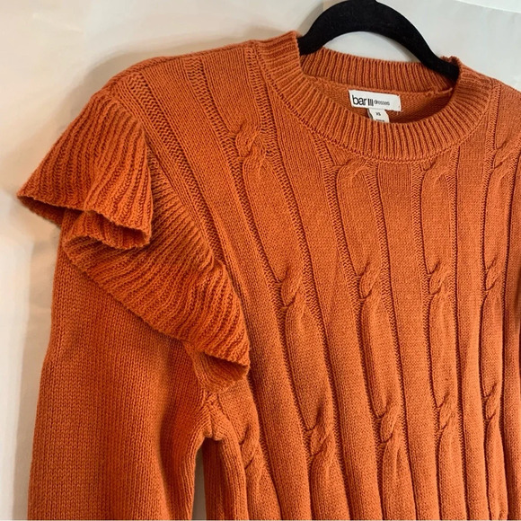 NWoT Bar III Cable Knit Ruffle Sweater Dress, size XS - Picture 5 of 11